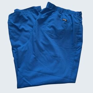 Greys Anatomy by Barco Women Royal Blue Scrub Pants XXL Drawstring Wide Leg